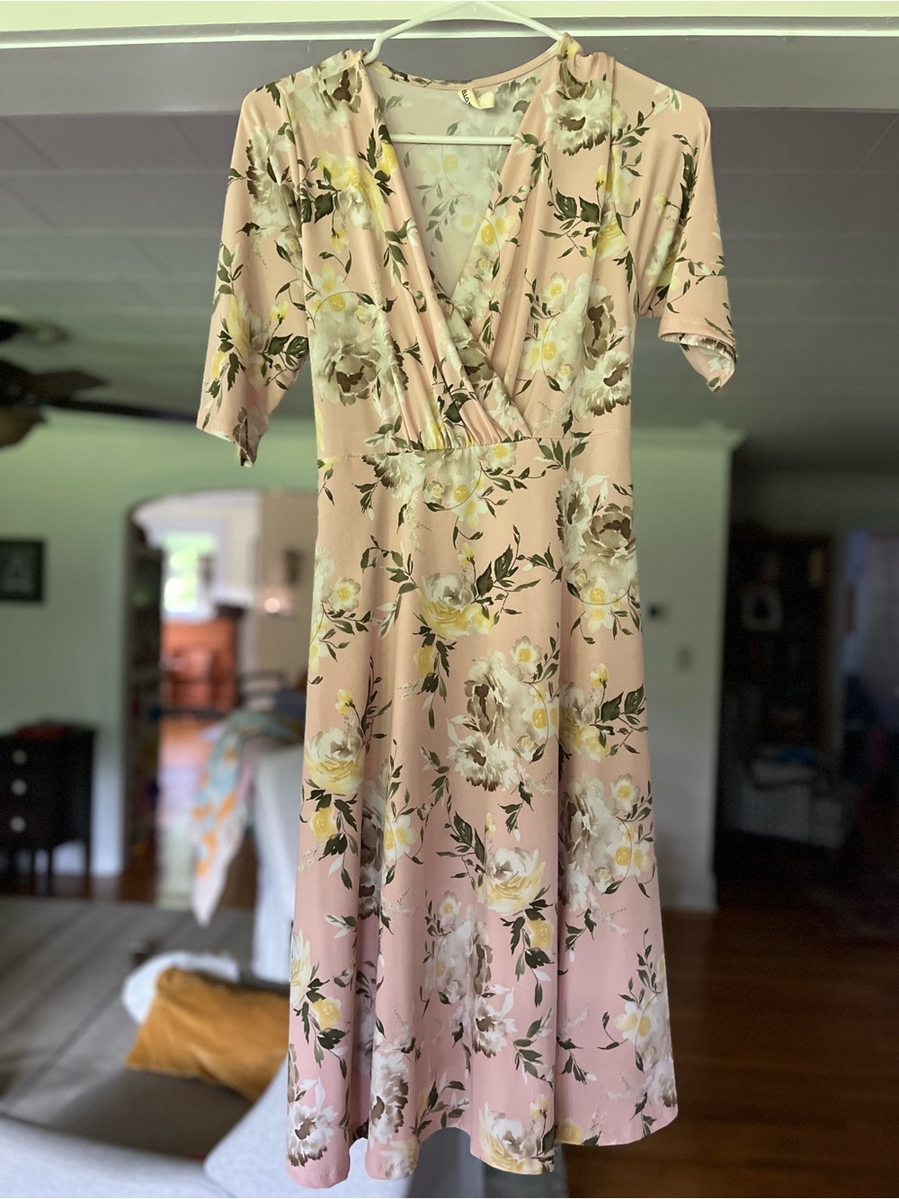 Maternity Floral Dress in Blush Pink